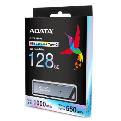 флешка A-Data 128GB Elite UE800 OTG Grey Серый