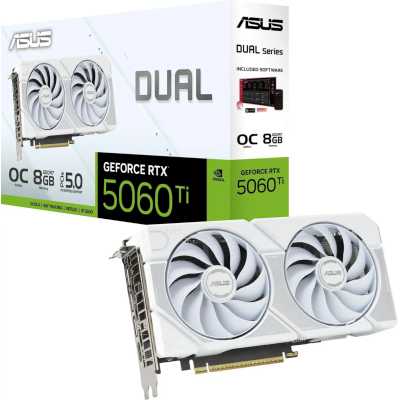 видеокарта ASUS nVidia GeForce RTX 5060 Ti 8Gb DUAL-RTX5060TI-O8G-WHITE Белый