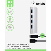 разветвитель USB Belkin F4U088vf серебристый