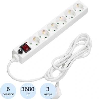 сетевой фильтр BigTech CD6-3W15 белый