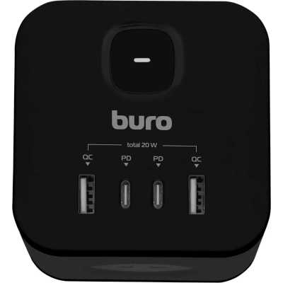 сетевой разветвитель Buro BU-PW3UC-PLUS-B черный