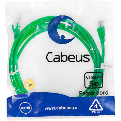 патч-корд Cabeus PC-UTP-RJ45-Cat.5e-3m-GN Зеленый