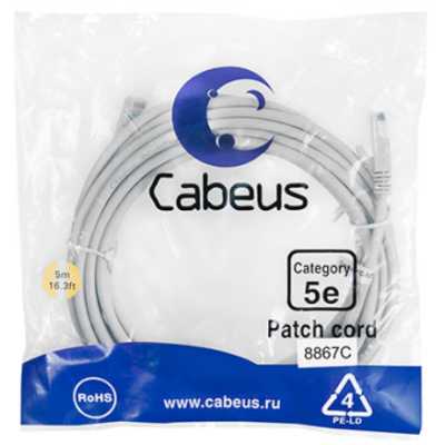 патч-корд Cabeus PC-UTP-RJ45-CAT.5E-5M-LSZH Серый