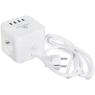 сетевой фильтр Cablexpert Cube CUBE-3-U4-W-1.5 белый