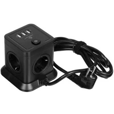 сетевой фильтр Cablexpert Tower TWR-4-U3-B-2 черный