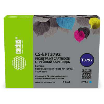 картридж Cactus CS-EPT3792 голубой