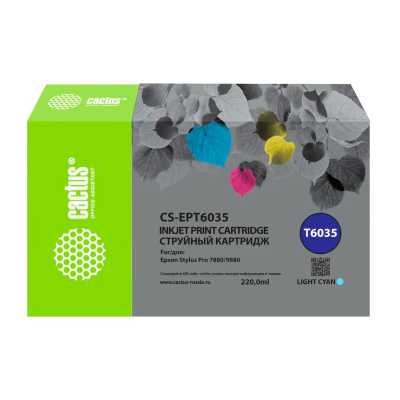 картридж Cactus CS-EPT6035 светло-голубой пигментный