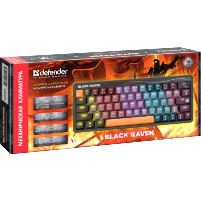 клавиатура Defender Black Raven GK-417 Grey Черный