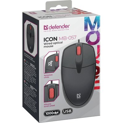мышь Defender Icon MB-057 Black Черный