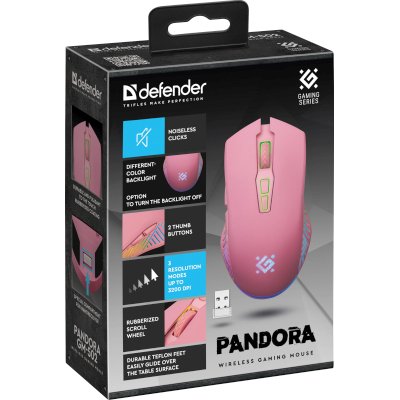 мышь Defender Pandora GM-502 Pink Розовый