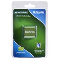 разветвитель USB Defender Quadro Iron зеленый