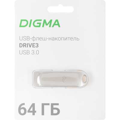 флешка Digma 64GB Drive3 DGFUM064A30SR Серебристый