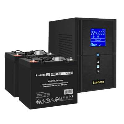 комплект ИБП ExeGate SineTower SZ-1500.LCD.AVR.2SH.1C13.USB EX296819RUS