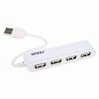 разветвитель USB Ginzzu GR-434UW белый