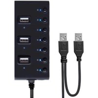 разветвитель USB Ginzzu GR-487UB черный