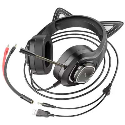 гарнитура Hoco W107 Cute Cat Black
