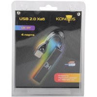 разветвитель USB Konoos UK-37 черный