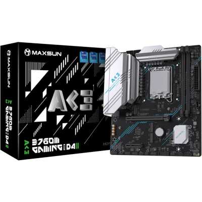 материнская плата Maxsun B760M Gaming WiFi ACE D4 II Черный