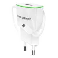 сетевое зарядное устройство More choice NC40m White-Green Белый