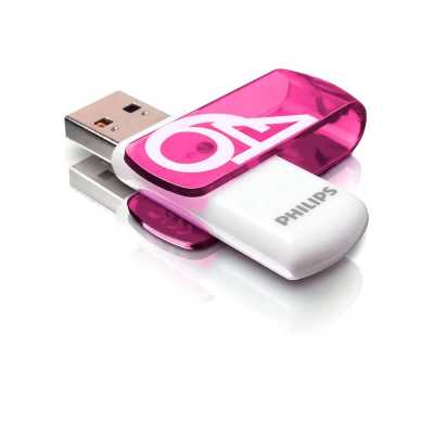 флешка Philips 64GB FM64FD05P/97 Белый, розовый