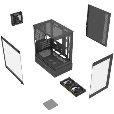 корпус PowerCase Vision Micro M1 ARGB Black