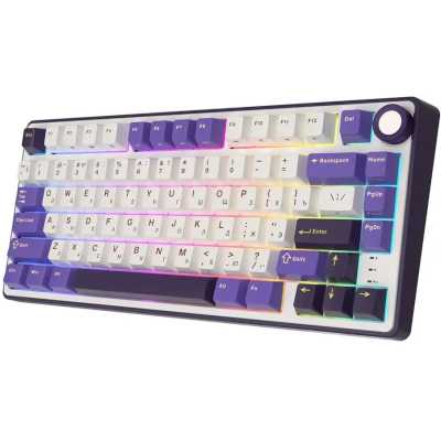 клавиатура Royal Kludge R75 6935280824722 Белый-фиолетовый