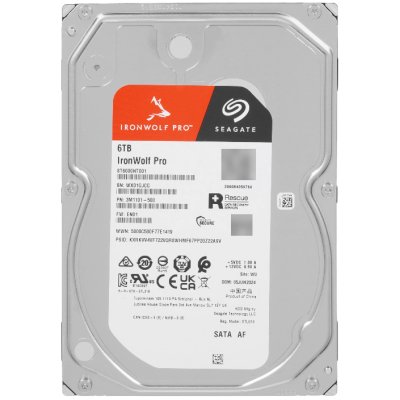 жесткий диск Seagate IronWolf Pro 6Tb ST6000NT001 Серебристый
