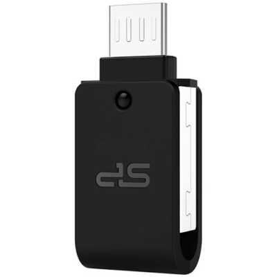 флешка Silicon Power 16GB SP016GBUF2X21V1K Черный, серебристый