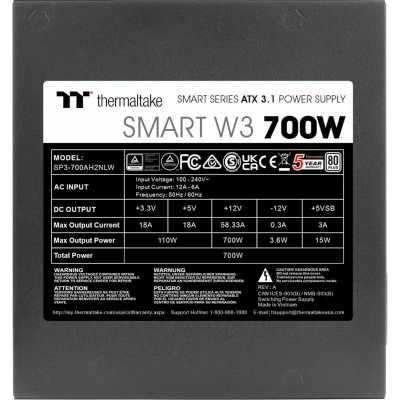 блок питания Thermaltake Smart W3 700W PS-SPW-0700NNFAWE-1 Черный
